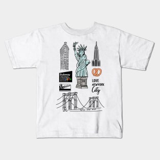 New York City Skyline Kids T-Shirt